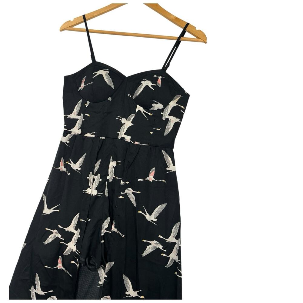 Band Of Gypsies Romper Maxi Dress Womens Small Blue Bird Boho Festival Flowy - Picture 7 of 13